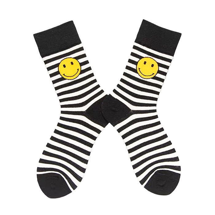 Smiley Face Striped Socks