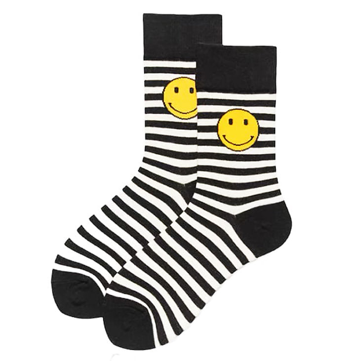 Smiley Face Striped Socks