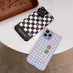 Smiley Houndstooth iPhone Case