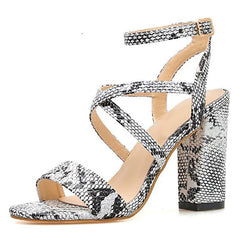 Snakeskin Heeled Sandals