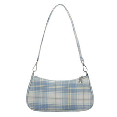 Soft Girl Plaid Baguette Bag