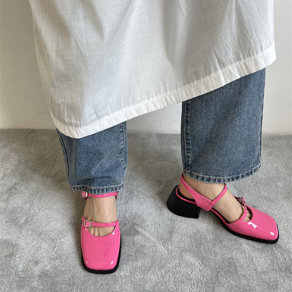 Square Toe Mary Jane Shoes