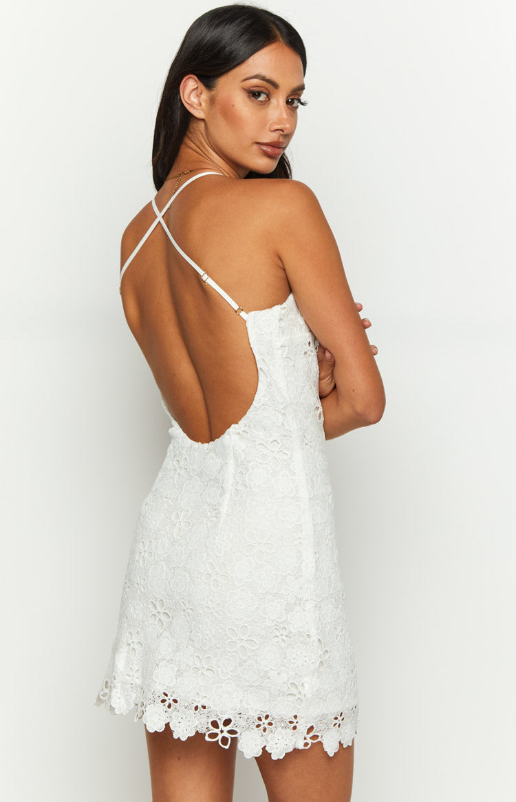 Starlette White Lace Mini Dress – Vivuki