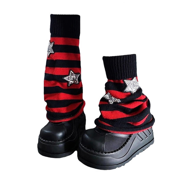 Stars Striped Leg Warmers