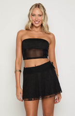 Stay Black Mesh Mini Skirt