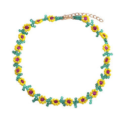 Sunflower Beaded Necklace