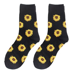 Sunflower Print Socks