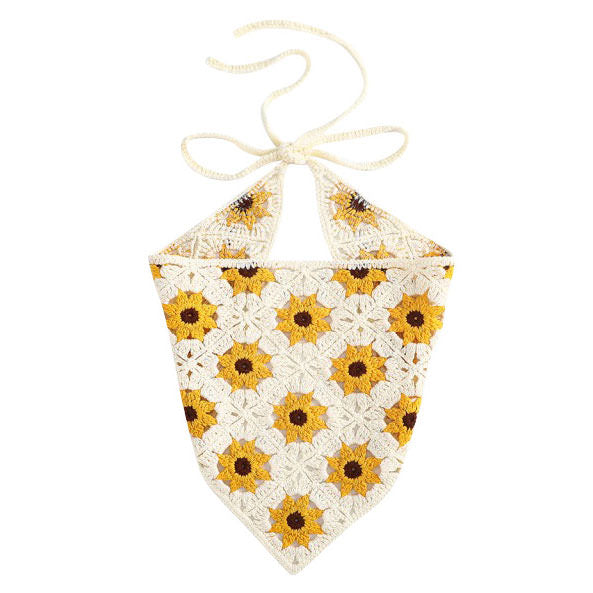 Sunflower Сrochet Hair Scarf