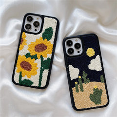 Sunflowers Fuzzy iPhone Case