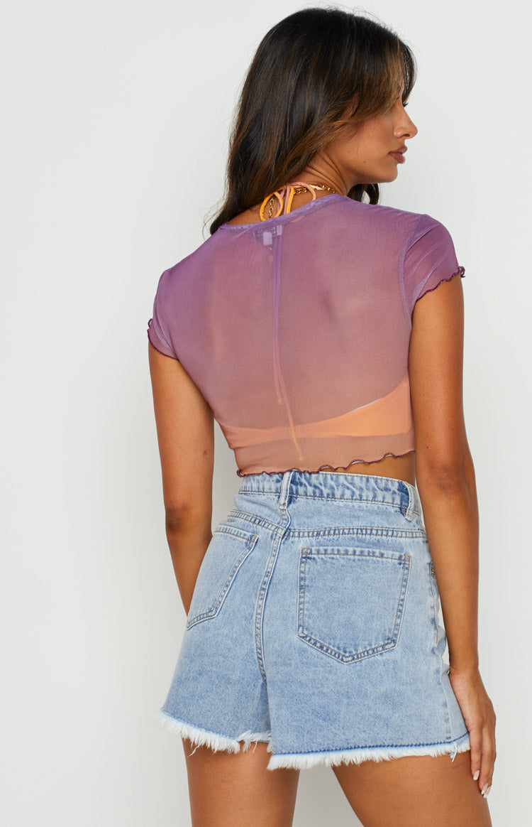 Sunset Purple Mesh Top