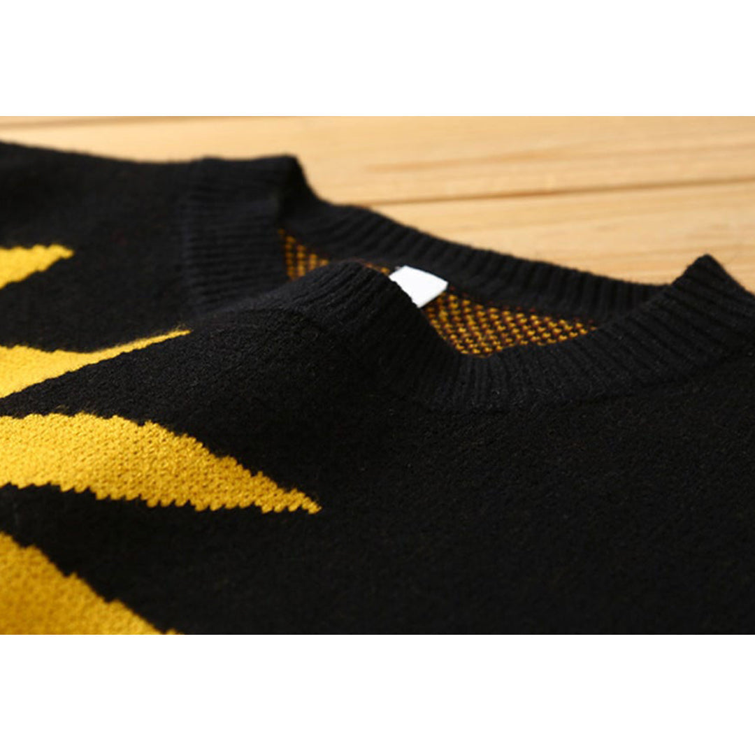 Sunflower Pattern Knitted Sweatshirt