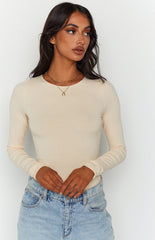 Tamia Cream Long Sleeve Bodysuit