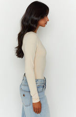 Tamia Cream Long Sleeve Bodysuit