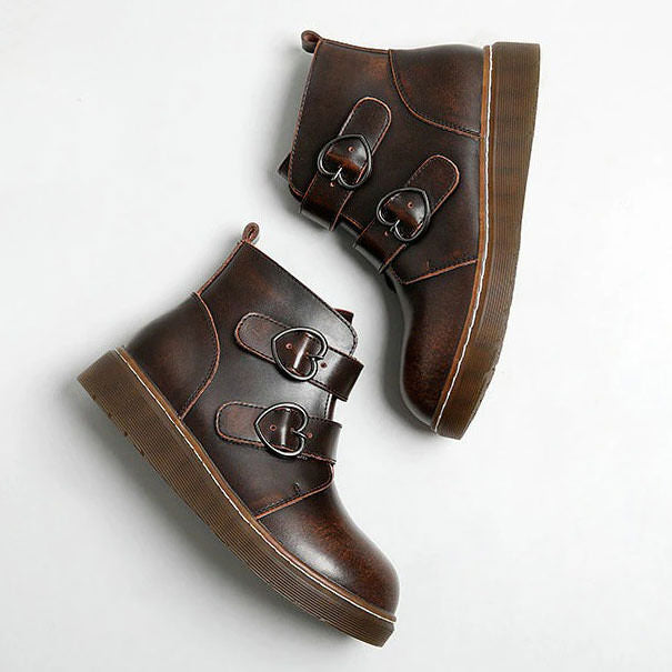 Teen Craft Heart Buckle Boots