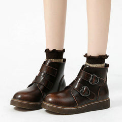 Teen Craft Heart Buckle Boots