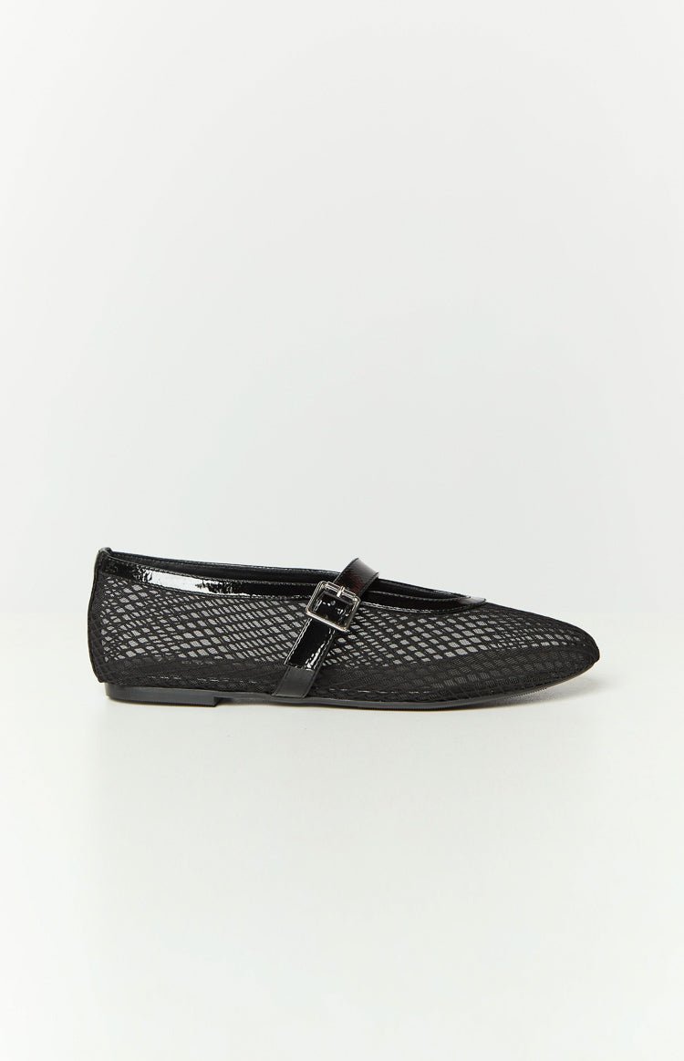 Therapy Addie Black Crinkle Patent PU Ballet Flats