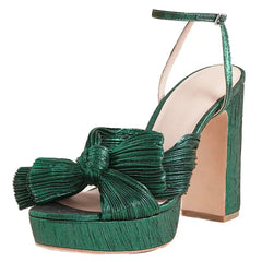 Thick High Heel Bow Platform Sandals
