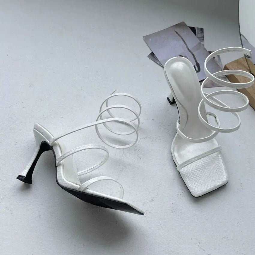 Thin Straps Low Heel Sandal Shoes