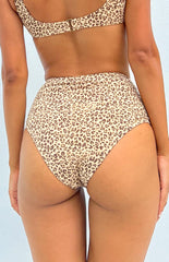 Thrills Mild Animal High Waisted Bikini Bottom Desert Gold