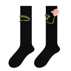 Tulip Black Knee Socks