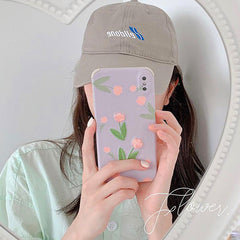 Tulip Embroidery iPhone Case