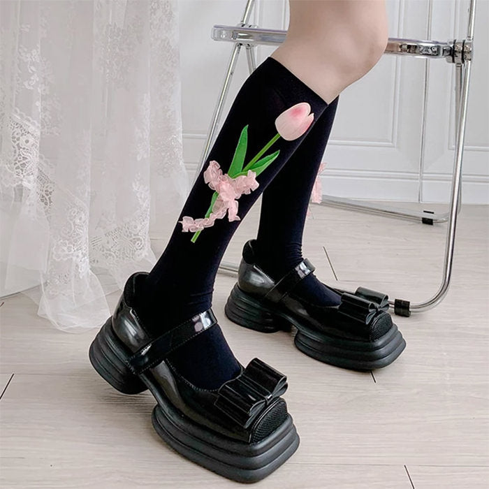 Tulip Flower Tube Socks