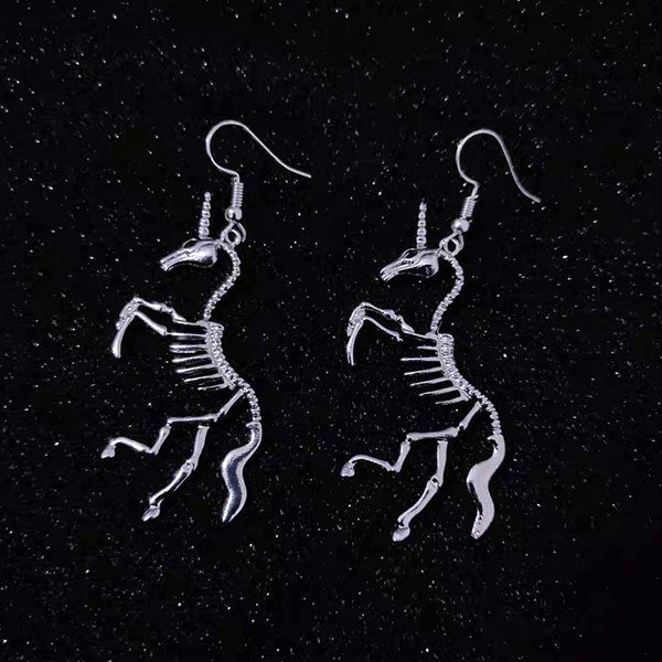 Unicorn Skeleton Earrings