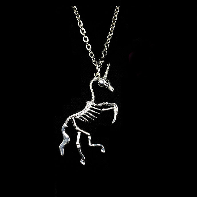 Unicorn Skeleton Pendant Necklace