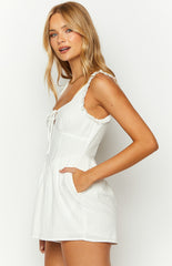 Vanilla Veil White Frill Playsuit