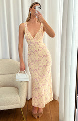 Verlaine Yellow Floral Maxi Dress