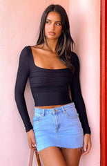 Vida Black Long Sleeve Top