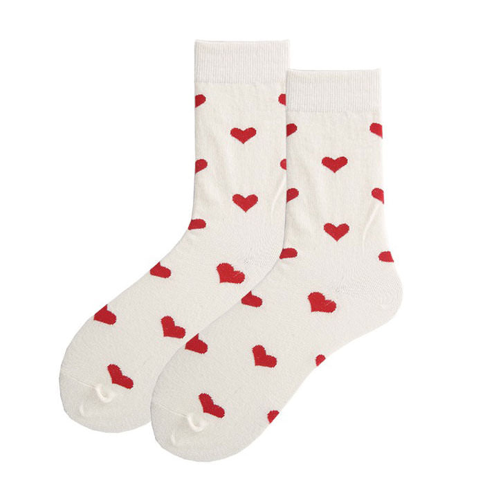 Vintage Red Hearts Socks