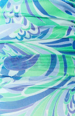 Violet Blue Print Mesh Mini Skirt