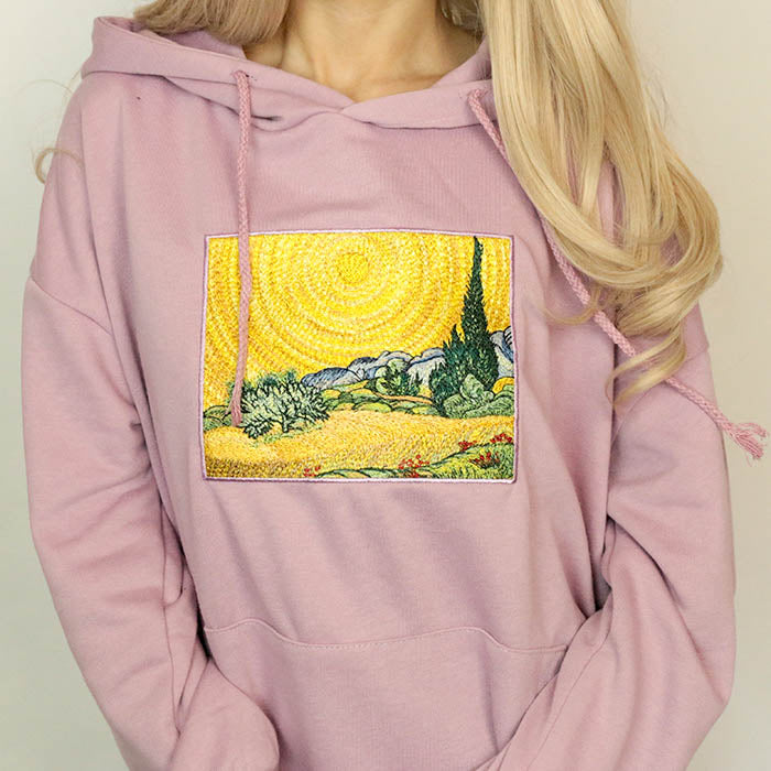 Wheat Field with Cypresses Hoodie