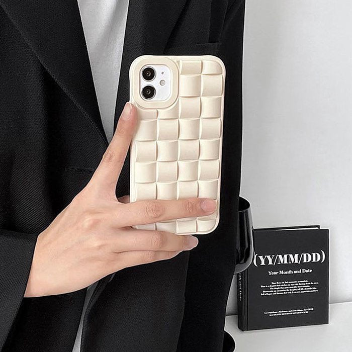 White Checkered iPhone Case