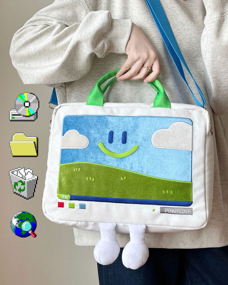 Windows XP Aesthetic Embroidery Handbag