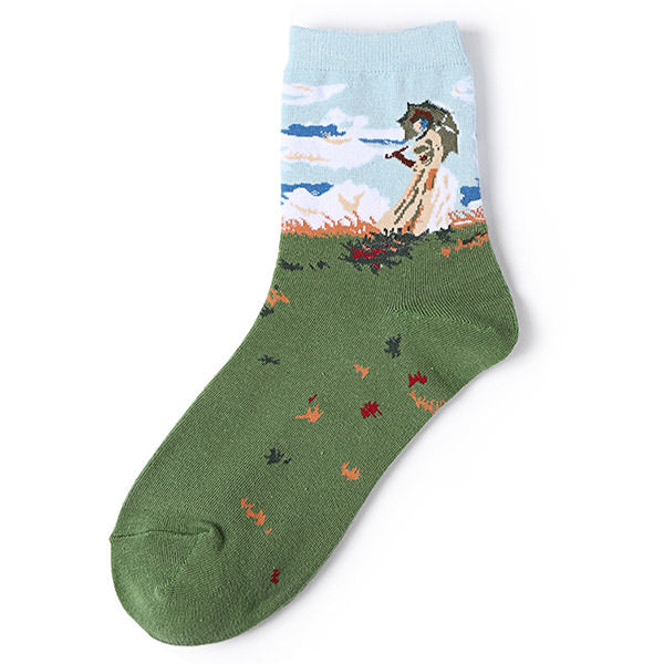 Woman with a Parasol Monet Socks