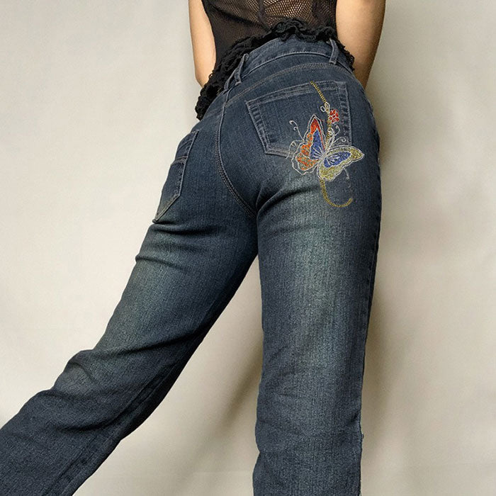 Y2K Aesthetic Wide Leg Jeans