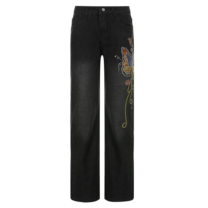 Y2K Aesthetic Wide Leg Jeans