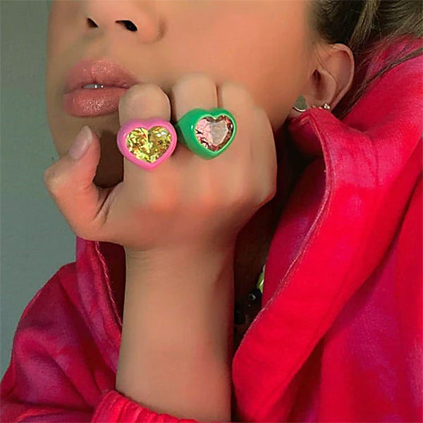 Y2K Chunky Heart Ring