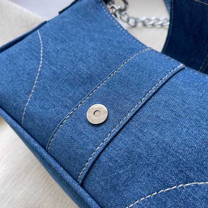 Y2K Denim Baguette Bag