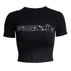 Y2K Rhinestone Cosmic Crop Top