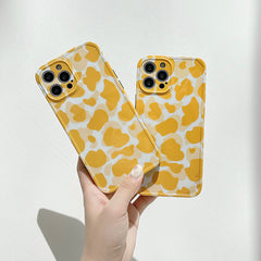 Yellow Cow Pattern iPhone Case