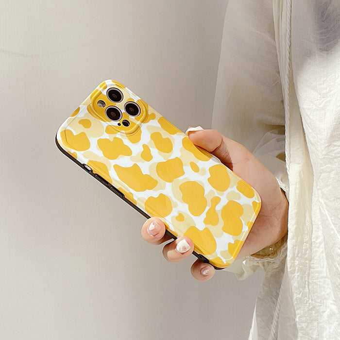 Yellow Cow Pattern iPhone Case