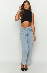 Yvette Black Knit Crop Top
