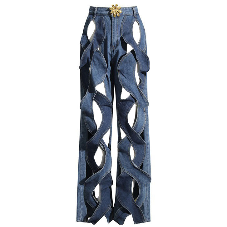 Showgirl Hollow Out Criss Cross Jeans