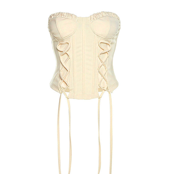 Clean Girl Aesthetic Lace Up Corset