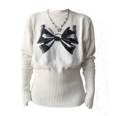 Soft Girl Aesthetic Bow Jumper