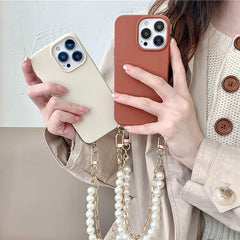 Fall Aesthetic Pearl Chain IPhone Case