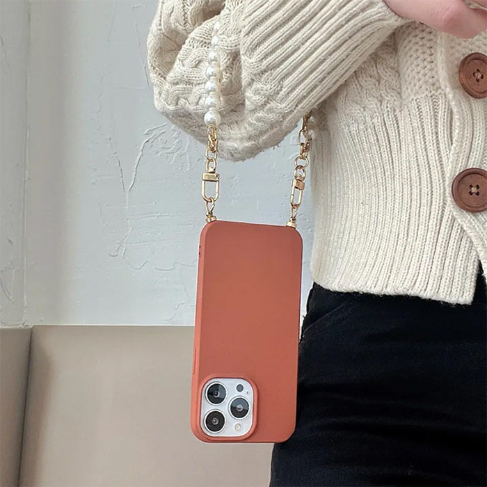 Fall Aesthetic Pearl Chain IPhone Case